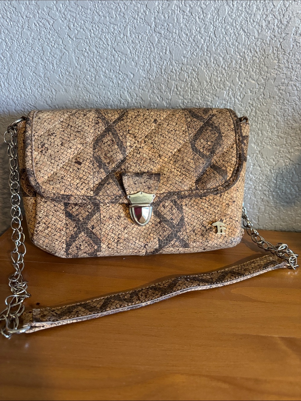 Vegan cork crossbody purse